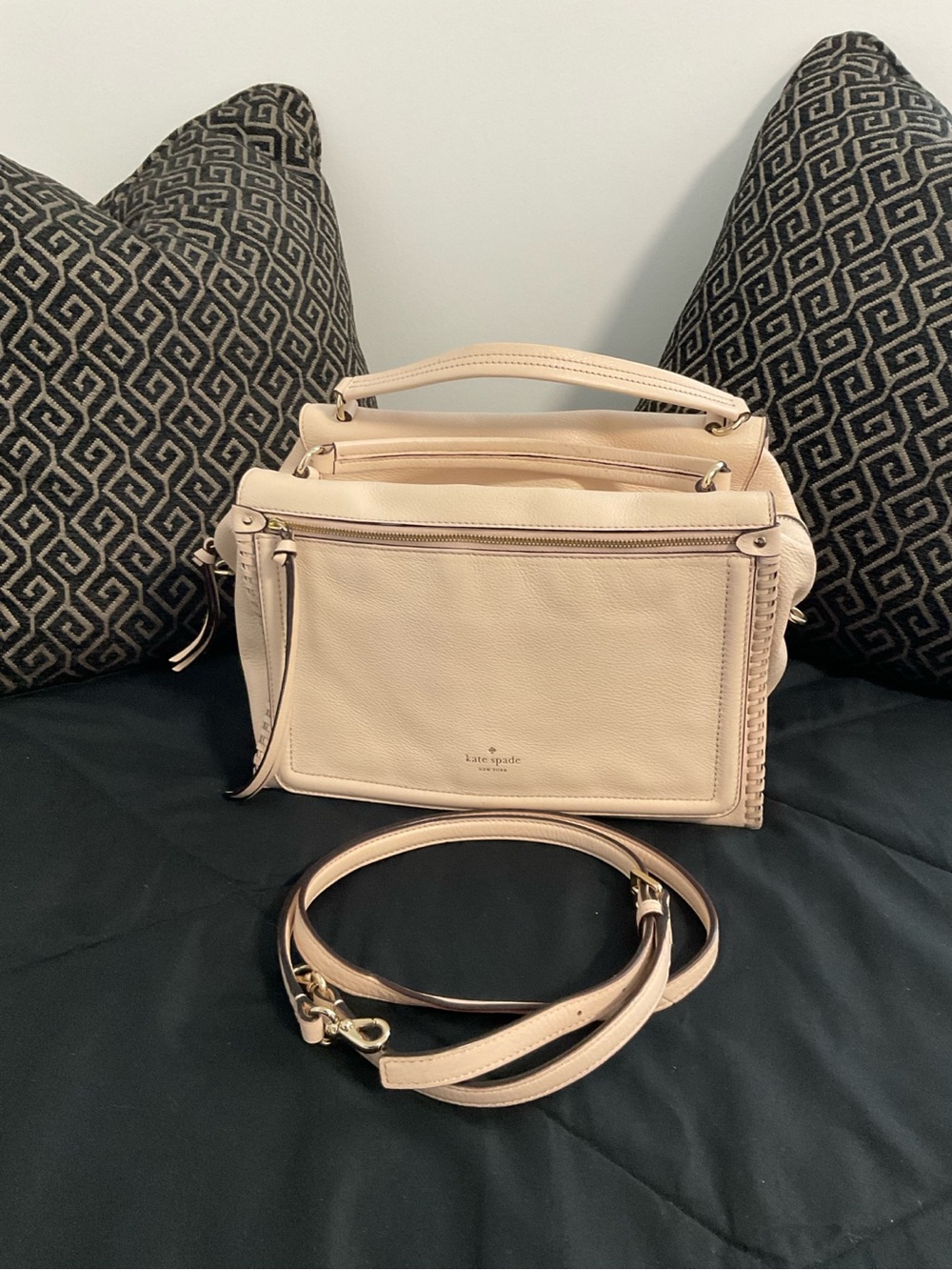 Kate Spade New York Leather Satchel Crossbody Bag | Blush Pink